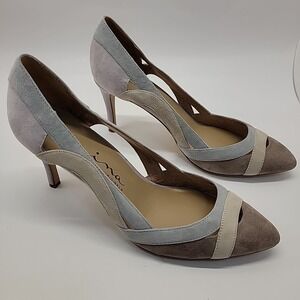 Nina Originals Agenda Suede Pastel Color Block Cut Out Heels US Size 10 Pretty